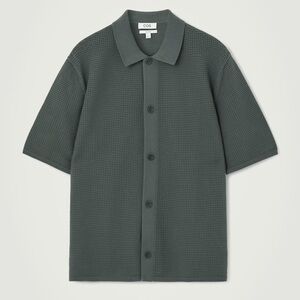 COS Relaxed Open-Knit Cotton Short-Sleeve Shirt Men’s Sz Large like new